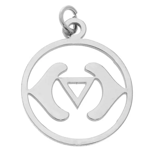 22x19mm Stainless Steel Round pendant - medal - 6th Chakra - Third Eye x1