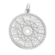 Round pendant - medal 18 mm - Zodiac signs - 304 stainless steel x1
