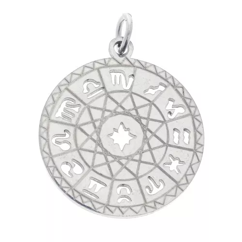 Round pendant - medal 18 mm - Zodiac signs - 304 stainless steel x1