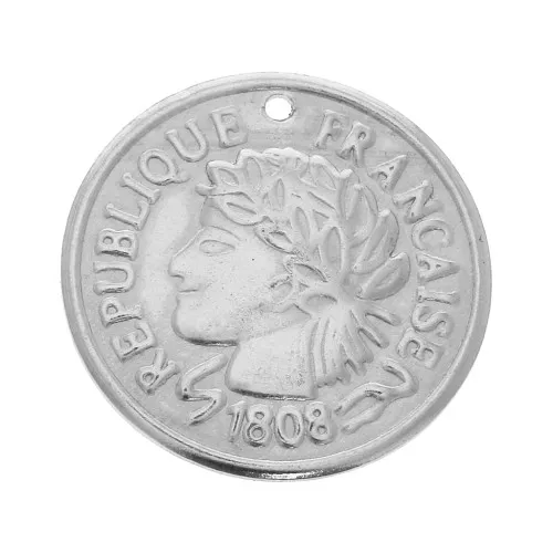 20mm Stainless steel French Republic coin pendant x1