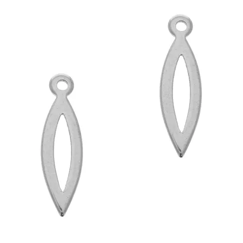 19x5.5mm Stainless steel rhombus charm x5