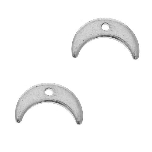 7x11mm Stainless steel half-moon or horn charm x5