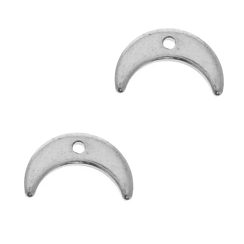 7x11mm Stainless steel half-moon or horn charm x5
