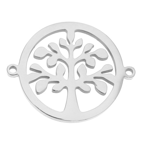 24x20mm Stainless steel 2-ring Tree of life spacer x1