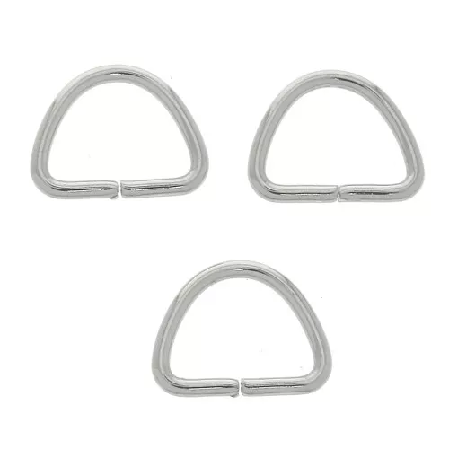 7.5x9x1mm Stainless steel Half-round open jump ringsx25