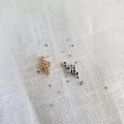 1mm Round resin cabochons - Crystal x2gr