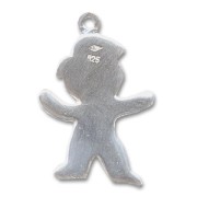 925 Sterling Silver boy charm to engrave 24mm x1|raw }}