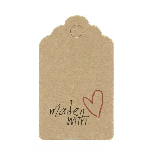 50x30mm Rectangular labels - Made with - Kraft x10