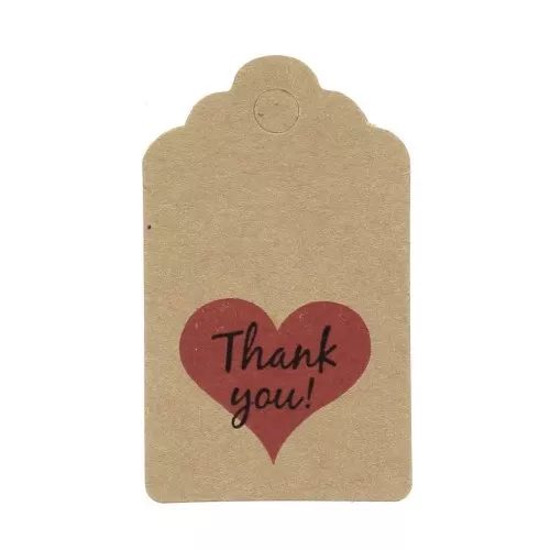 50x30mm Rectangular labels - Thank You! - Kraft x10