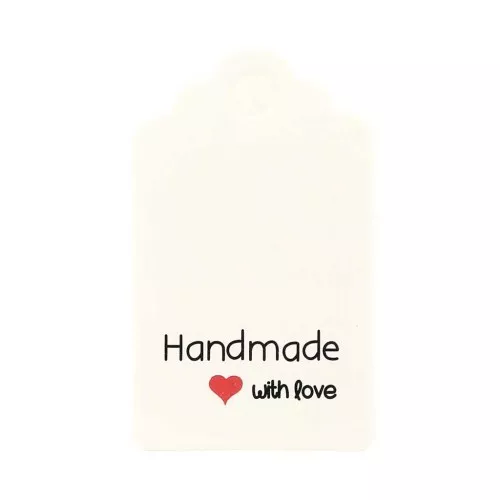 50x30 mm Rectanguler labels - Handmade with love - White x10