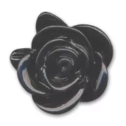 Resin cabochon rose-shaped 22mm Black