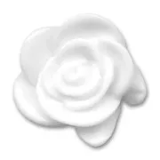 Resin cabochon rose-shaped 22mm White