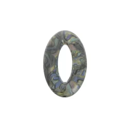 29x18mm Cellulose acetate oval pendant - Multicolored Marbled x1