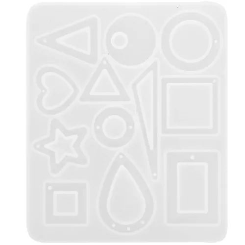 Silicone mold for making hollow resin pendants and spacers x1