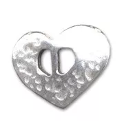 Heart spacer 28x22mm Antique Silver Plating x1