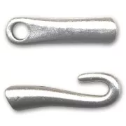 Hook and eye clasp for 3mm cord Antique Silver Plating x1