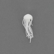 20mm Plastic jellyfish for accessories and jewellery inclusion resin - White x1