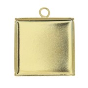 20x20mm Medallion pendant for cabochon - Gold Tone x1