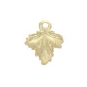 9.5x7.5mm Gold filled vine leaf charm x1