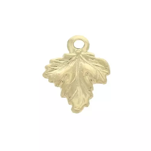 9.5x7.5mm Gold filled vine leaf charm x1