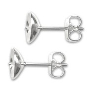 Earstuds for half-drilled 10mm beads fine silver plating x2|raw }}