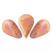 Glass beads Amos® by Puca® 5x8 mm Opaque Rose Spotted x10g