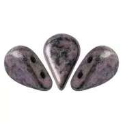 Glass beads Amos® by Puca® 5x8 mm Metallic Mat Violet Spotted x10g