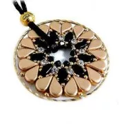 Glass beads Amos® by Puca® 5x8 mm Crystal Gold Spotted x10g