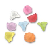 Set of Flowers 9x10mm Frosted Multicoloured x20|raw }}