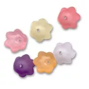 Set of Flowers 7x10mm Frosted Multicoloured x20