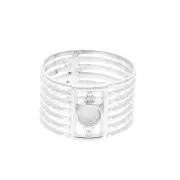 925 Sterling Silver rigid ring for a 4mm cabochon - Size 50 x1