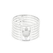 925 Sterling Silver rigid ring for a 4mm cabochon - Size 54 x1|raw }}