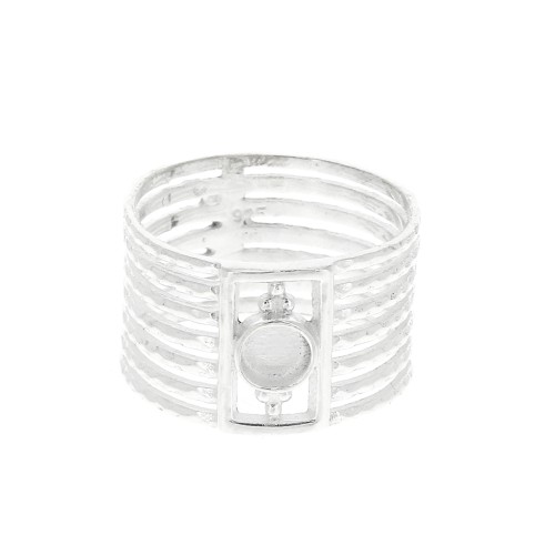 925 Sterling Silver rigid ring for a 4mm cabochon - Size 54 x1