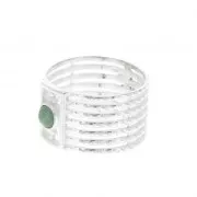 925 Sterling Silver rigid ring for a 4mm cabochon - Size 54 x1