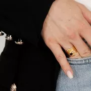 925 Sterling Silver Ring for 4mm cabochon - Size 52 - Fine Gold Plated x1