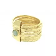 925 Sterling Silver Ring for 4mm cabochon - Size 54 - Fine Gold Plated x1