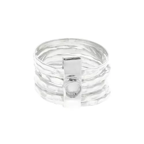 925 Sterling Silver Ring for 4mm cabochon - Size 52 x1