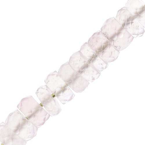 5.5x2mm Faceted round beads - Heishi gemstone - Rose Quartz x20