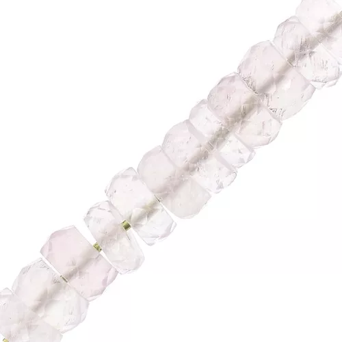 Heishi beads faceted rondelles - gemstone 5.5x2 mm - Rose Quartz x20