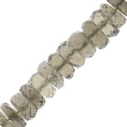 5.5x2mm Faceted round beads - Heishi gemstone - Smoky Quartz x20