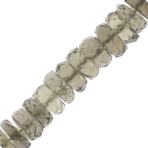 Heishi beads faceted rondelles - gemstone 5.5x2 mm - Smoky Quartz x20