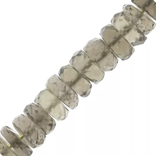 Heishi beads faceted rondelles - gemstone 5.5x2 mm - Smoky Quartz x20