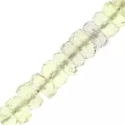 Heishi beads faceted rondelles - gemstone 5.5x2 mm - Yellow Quartz x20