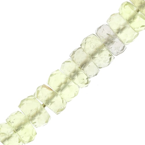 Heishi beads faceted rondelles - gemstone 5.5x2 mm - Yellow Quartz x20