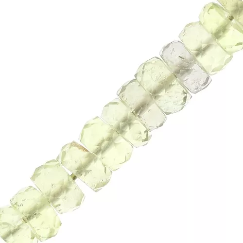 Heishi beads faceted rondelles - gemstone 5.5x2 mm - Yellow Quartz x20