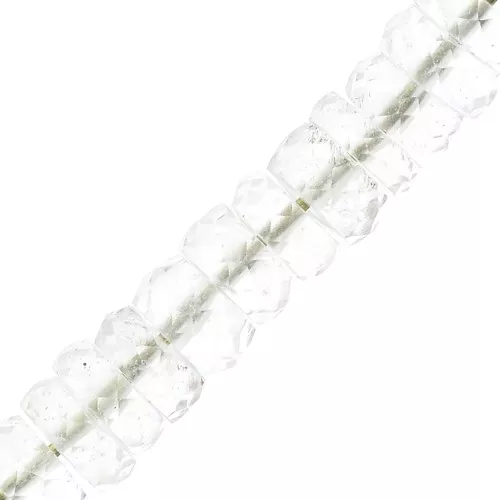 Heishi beads faceted rondelles - gemstone 5.5x2 mm - Crystal Quartz x20