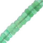 5.5x3mm Faceted round beads - Heishi gemstone teintée - Green Onyx x20|raw }}
