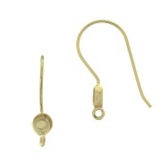 925 Sterling Silver Eearwires for 4mm cabochon - Gold Plated x2|raw }}