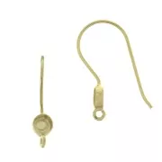 925 Sterling Silver Eearwires for 4mm cabochon - Gold Plated x2