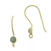 925 Sterling Silver Eearwires for 4mm cabochon - Gold Plated x2